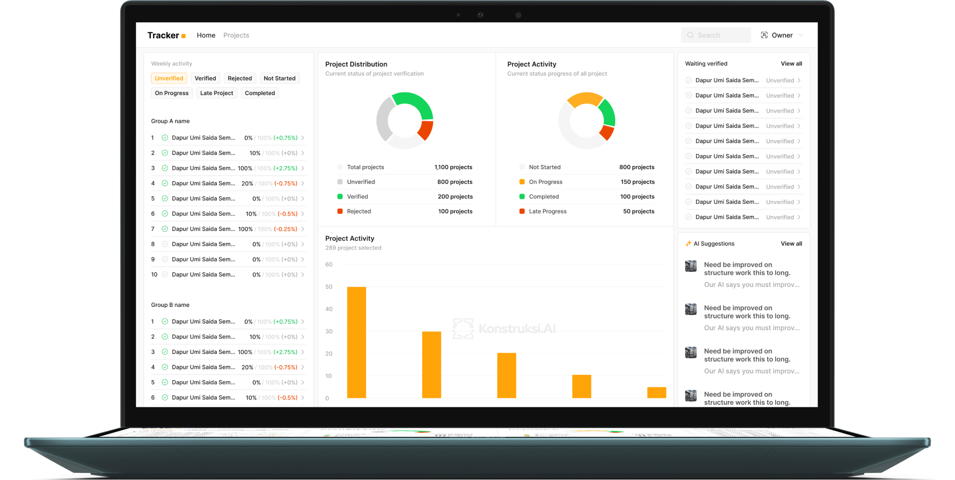 Tracker project intelligence preview
