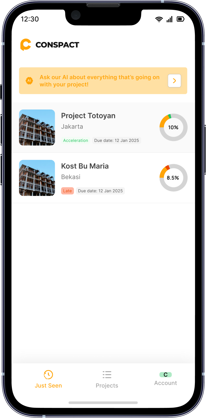 Konstruksi.ai mobile app preview